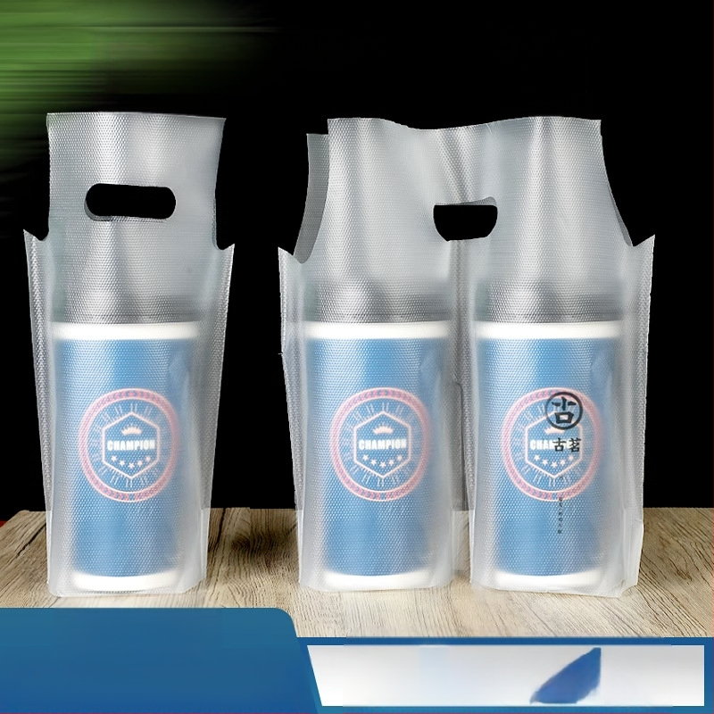 Vienkartinės plastikinės pakuočių maišeliai pieno arbatos parduotuvėms, tinkami vienam arba dviems puodeliams, PE medžiaga, talpa 301–400 ml