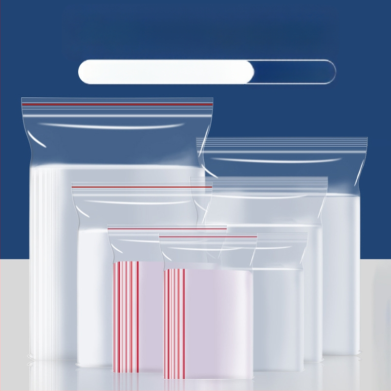 Debela prozirna PE samoljepljiva vrećica za skladištenje s logom; dužina zatvaranja 1,5 cm; pogodna za paketiranje čaja, sušenog voća, voća i povrća, darovnu ambalažu