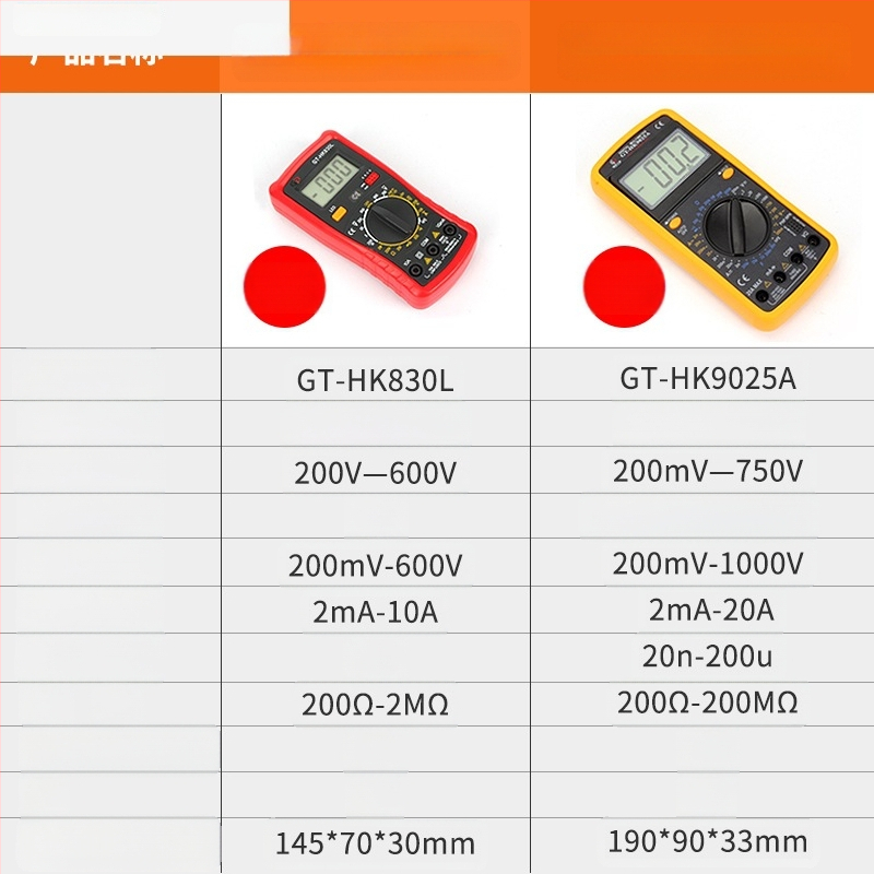 Digitalni multimetar za električne radove, visoka preciznost, automatski, za kućnu upotrebu, model GT-HK9025D