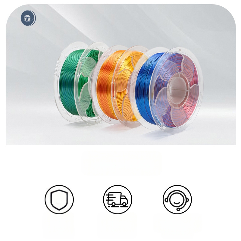 PLA нишка за 3D печат със сатенено покритие - кръгло сечение, марка Tomson Toksen 3D, редовна плътност, персонализирано опаковане, висока скорост на принтиране