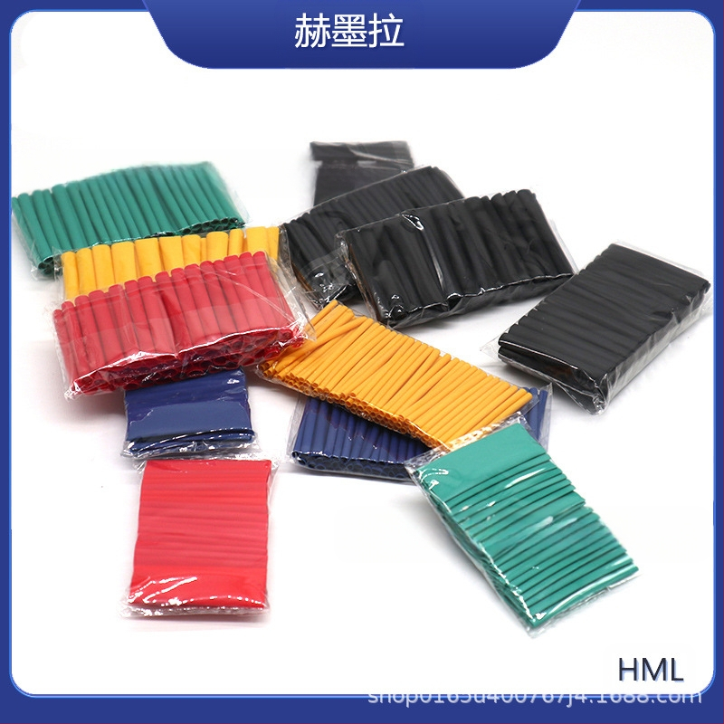 Комплект термоусадъчни тръби, 530 бр., PE материал, VW-0 огнеупорност, RoHS сертифициран