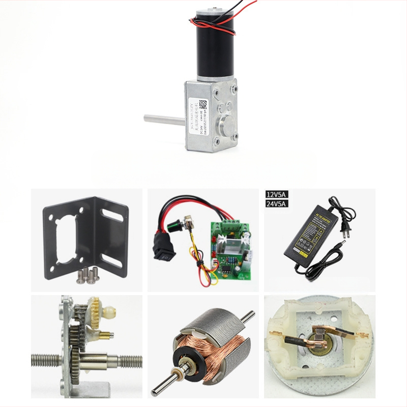 DC мотор с редуктор, D-ос, 21W, 12/24V, 58×40 мм, 90% ефективност