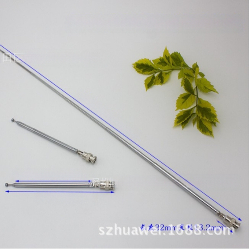 Телескопична антена с пръчка 25–1300 MHz, 7 секции, BNC конектор, глава Q9