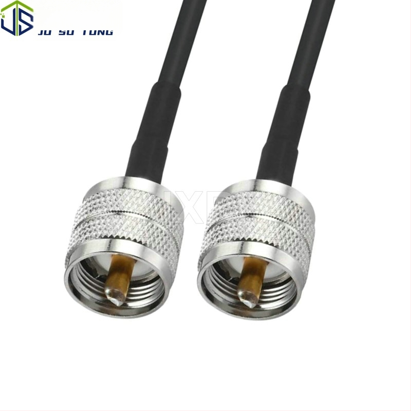 RG58 koaksialinis kabelis, UHF PL259 vyriška–vyriška jungtis, RF kabelis su mažu nuostoliu perdavimui