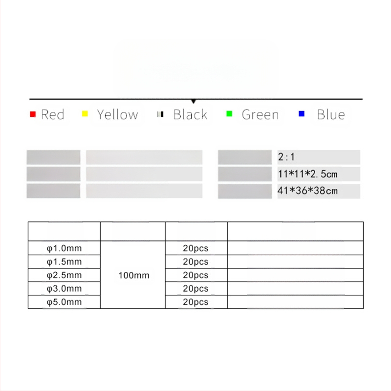 Комплект термоусадими тръби, серия 100D, 260°C, 1000V, Огнеустойчивост V2, Пластмаса