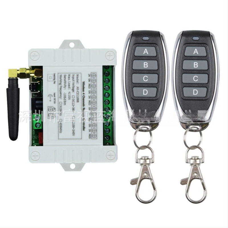 Belaidė nuotolinio valdymo jungiklis automobilių galinio keltuvo įrenginiui, DC12-36V, 4 kanalai, 433MHz, CE