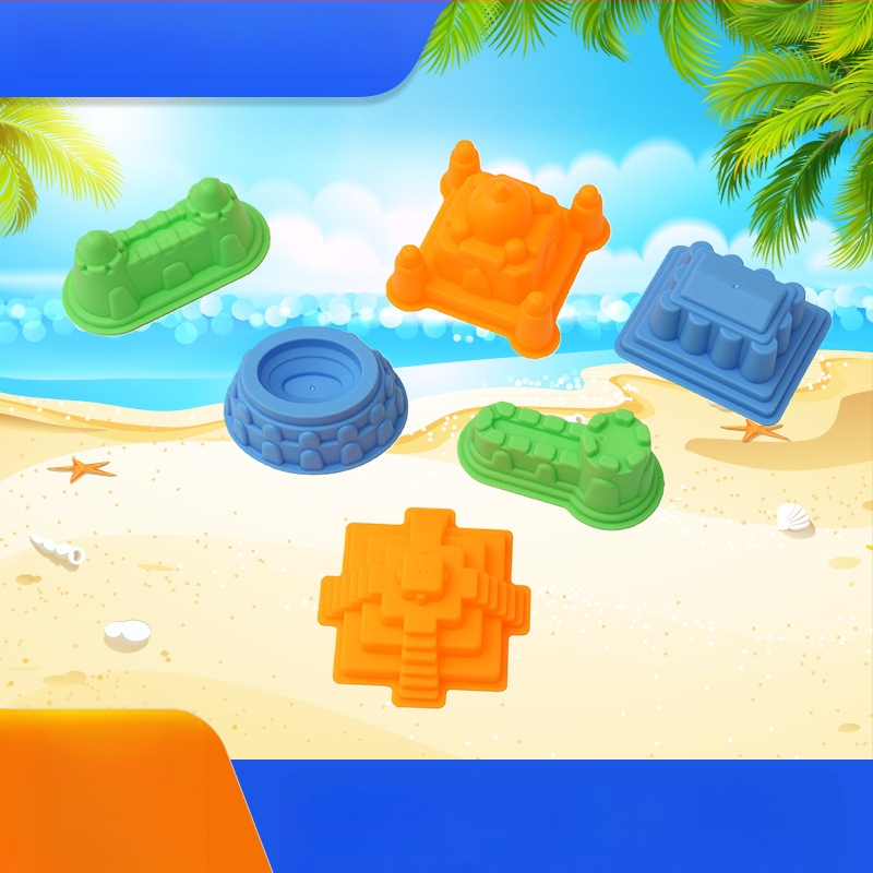 Chilesha Kosminės Smėlio Formos – Pilies 6 Dalių Rinkinys, Edukaciniai Žaislai Vaikams 4–6 Metų, Plastikas