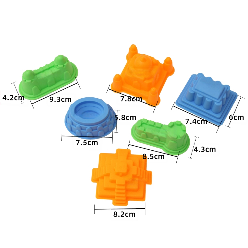 Chilesha Kosminės Smėlio Formos – Pilies 6 Dalių Rinkinys, Edukaciniai Žaislai Vaikams 4–6 Metų, Plastikas