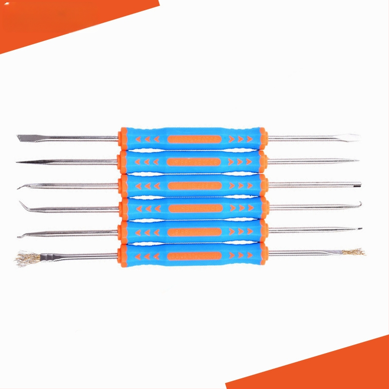 6-in-1 litavimo įrankių rinkinys, 6 dalių rinkinys elektroninėms plokštėms, chrom-vanadžio plienas, metrinis standartas, telekomunikacijų priežiūra