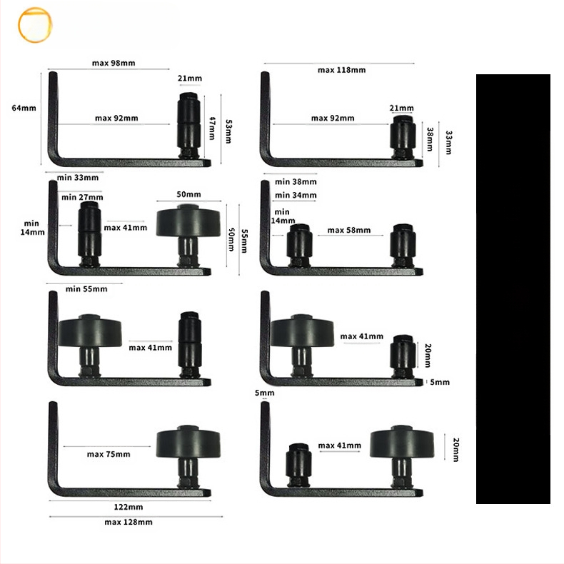 Žemės durų vadovas su stabdžiu, 8 konfigūracijos, anglies plienas, 5 mm storis, purškiama plastiko danga, naujas kiniškas stilius