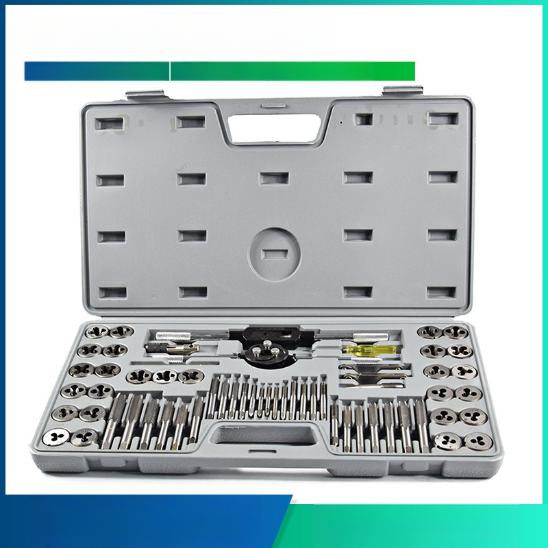 Xuchuan 60-частен комплект за нарязване на резби и матрици, в пластмасова кутия, метрични резби