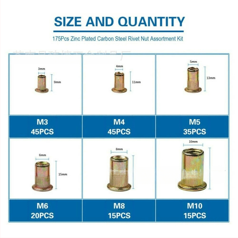 Rivet matica, galvanizirani površinski sloj, čelik, standard GB867-86