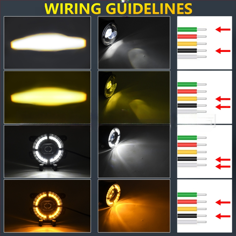 LED φανάρι ομίχλης αυτοκινήτου, μοντέλο Y5 με φωτεινό οδηγό Wrangler φανάρι ομίχλης (μονή λυχνία), αλουμινένιο κράμα, LED πηγή φωτός.