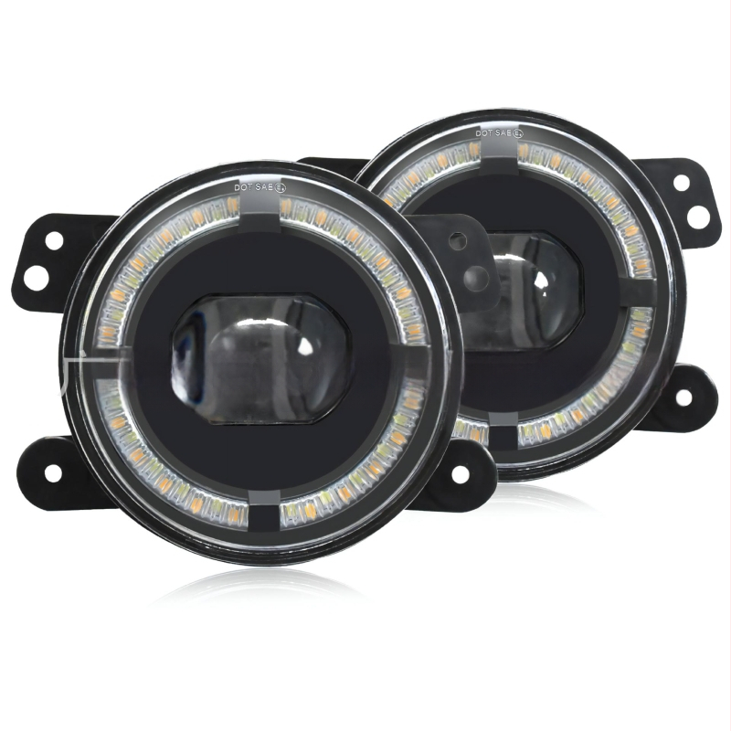 LED φανάρι ομίχλης αυτοκινήτου, μοντέλο Y5 με φωτεινό οδηγό Wrangler φανάρι ομίχλης (μονή λυχνία), αλουμινένιο κράμα, LED πηγή φωτός.