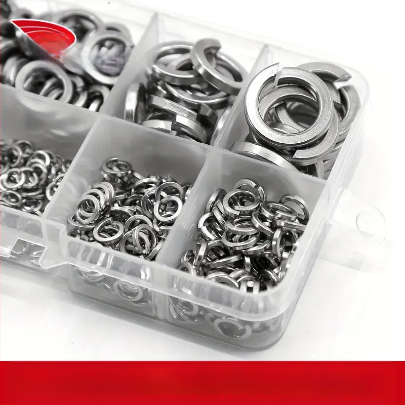 304 неръждаема стомана – Комплект пружинни шайби в кутия, антиразхлабващи, включени винтове, 480/600 бр., GB93 клас А