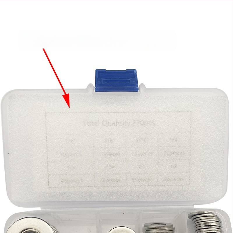 304 неръждаема стомана – Комплект пружинни шайби в кутия, антиразхлабващи, включени винтове, 480/600 бр., GB93 клас А