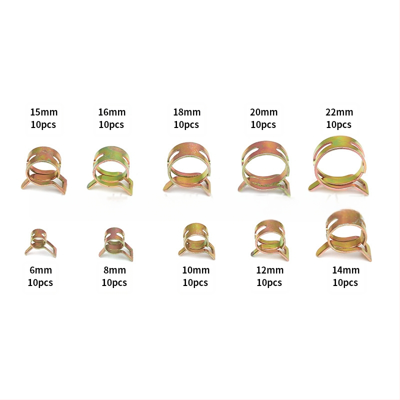 Kružna stezna spona za vodovodnu cijev – mangan čelik, galvaniziran, promjer 6–22 mm, model 540