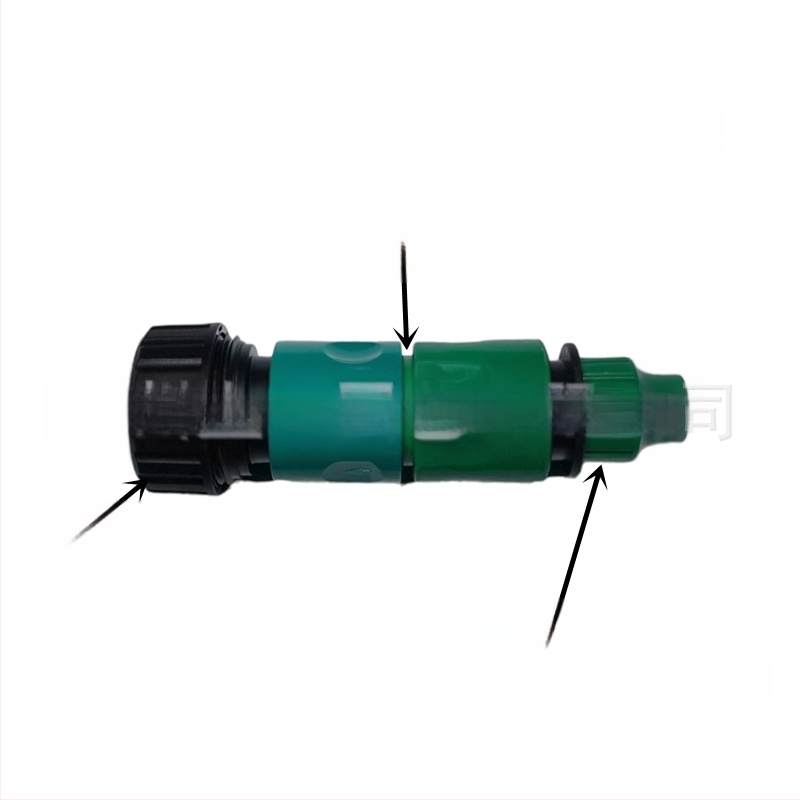 Proširivač za vrtno crijevo: popravak crijeva, ravni prolaz, brzo spajanje (popravak crijeva; ravni prolaz; brzo spajanje)