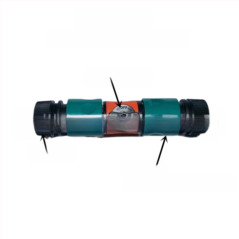 Proširivač za vrtno crijevo: popravak crijeva, ravni prolaz, brzo spajanje (popravak crijeva; ravni prolaz; brzo spajanje)