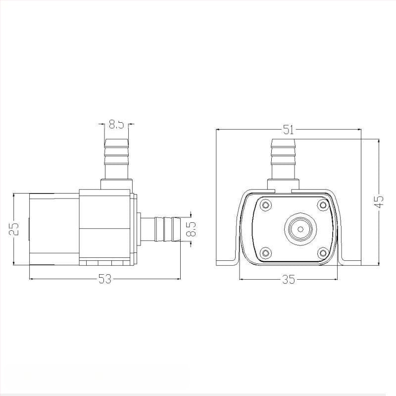 12V USB vodena pumpa, DC bez četkica mikro pumpa za hidroponiku i filtriranje akvarija, dekorativna kamena postavka
