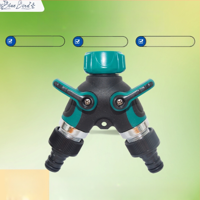 Dārza cauruļu Y formas dalītājs, dala vienu krānu uz diviem, cinka sakausējums, vītņots savienojums