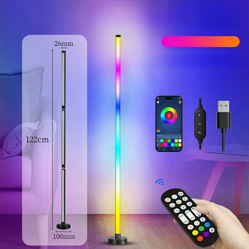 Δάπεδη λάμπα Bobby – LED φως, PC σκιά, τηλεχειριστήριο, 180° γωνία δέσμης, CRI 80–90, μοντέλο KBB-1, CE πιστοποίηση