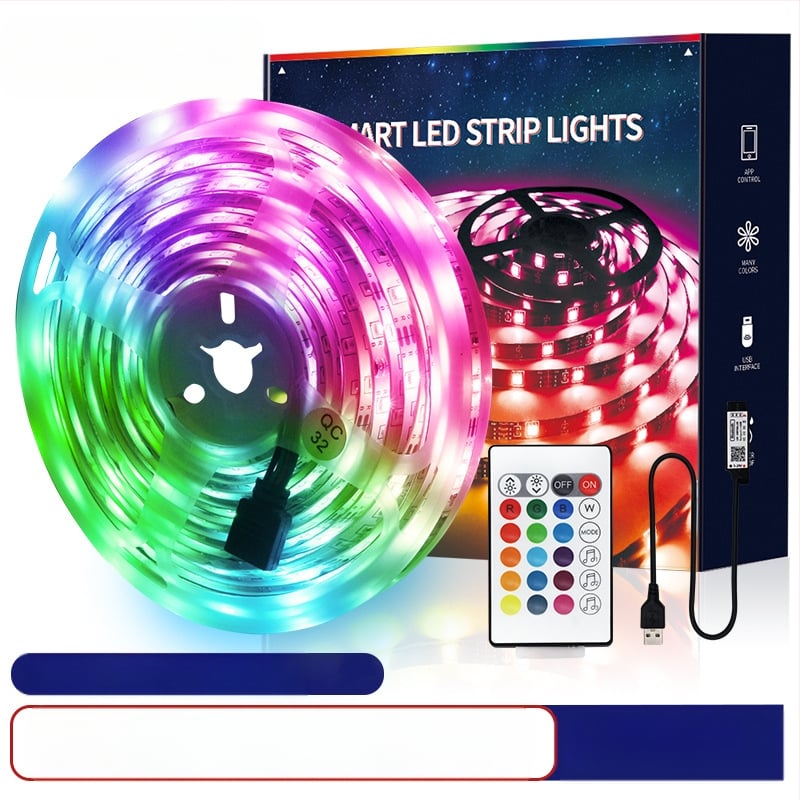 RGB LED juosta su Bluetooth programėle – 5V, 2835 LED, 54 diodų, 5,5W/5m, televizoriaus foninis apšvietimas