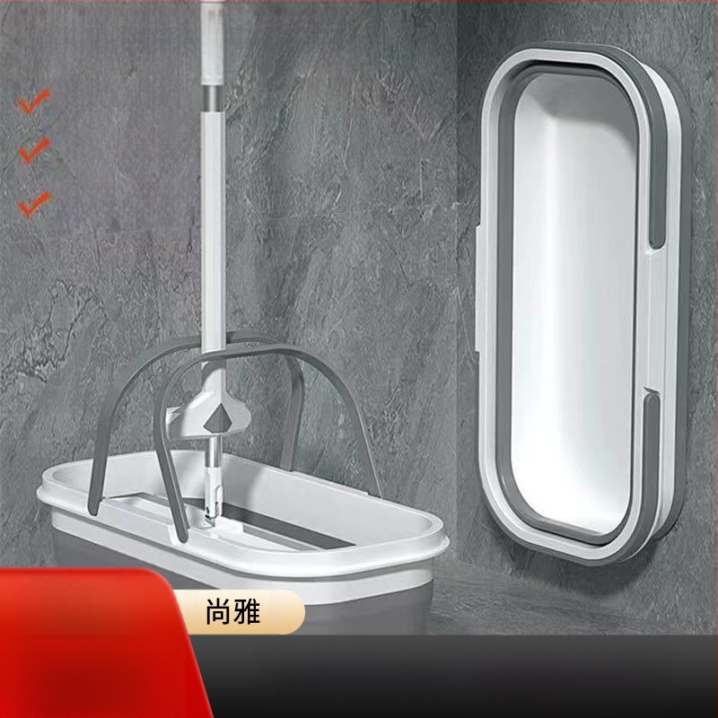 Επίπεδη σκούπα με πλύσιμο χωρίς χρήση χεριών, κεφαλή από μικροϊνές, ράβδος από ανοξείδωτο χάλυβα, διπλούμενος τετράγωνος κάδος, φορτίο έως 10 kg