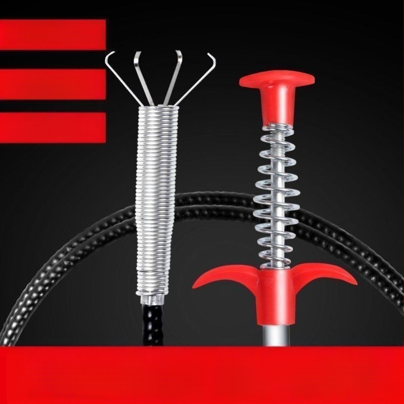 Rankinis vamzdžių valiklis su nagais — lankstus nerūdijančio plieno kanalizacijos ir tualeto valymui