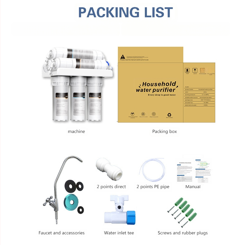 Namų ultrafiltracijos vandens valytuvas su virtuvės čiaupu, 6 pakopų filtravimas, keičiamas filtras