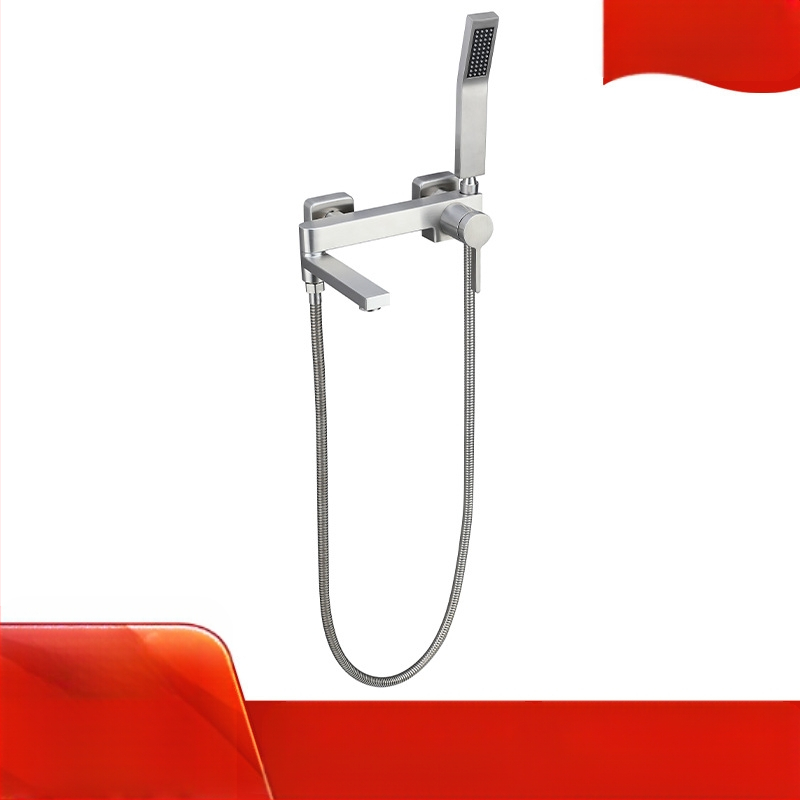 Nerūdijančio plieno vonios maišytuvas, karšto/šalto vandens mišinio, srieginė instaliacija, šlifuotas paviršius, keramikinė kasetė, darbinė temperatūra 0–90°C, nominalus slėgis 1.6 MPa