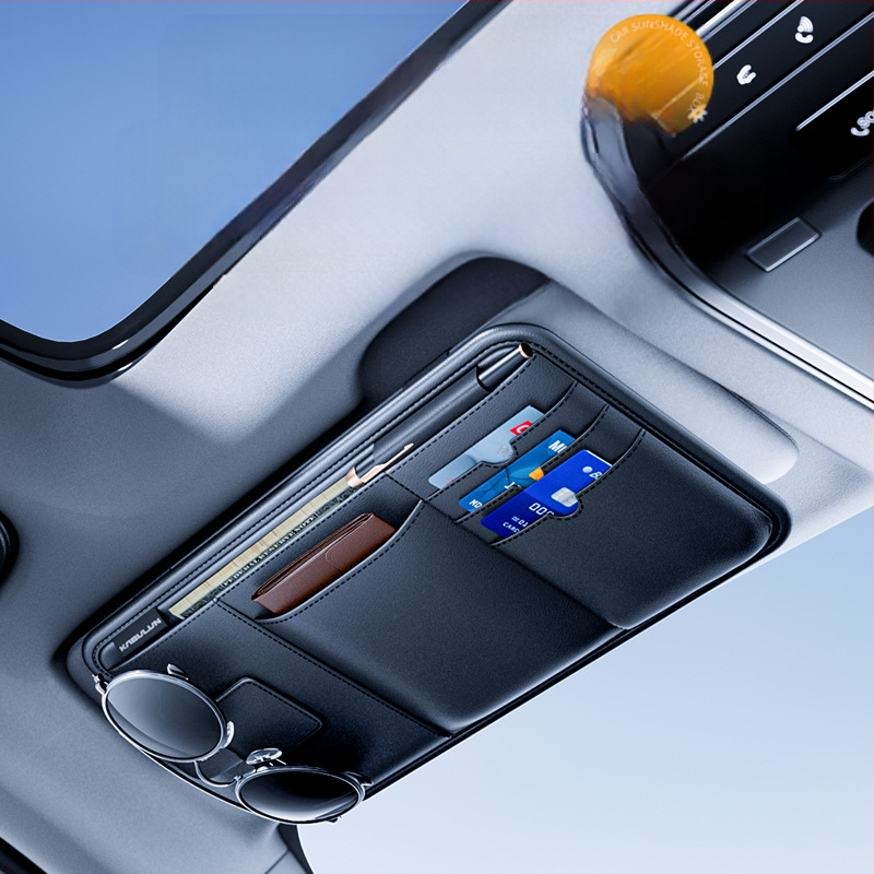 Cabron αυτοκίνητο οργάνωση ηλιοπροστασίας με κλιπ γυαλιών, θήκη εισιτηρίων και πιστοποιητικών (PVC)