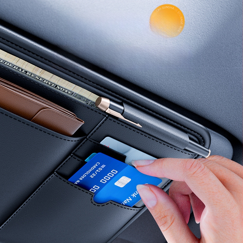 Cabron αυτοκίνητο οργάνωση ηλιοπροστασίας με κλιπ γυαλιών, θήκη εισιτηρίων και πιστοποιητικών (PVC)