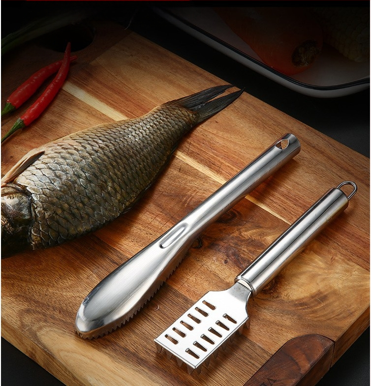 Nerūdijančio plieno žuvų žvynų šukė – namų ūkio įrankis žuvų valymui