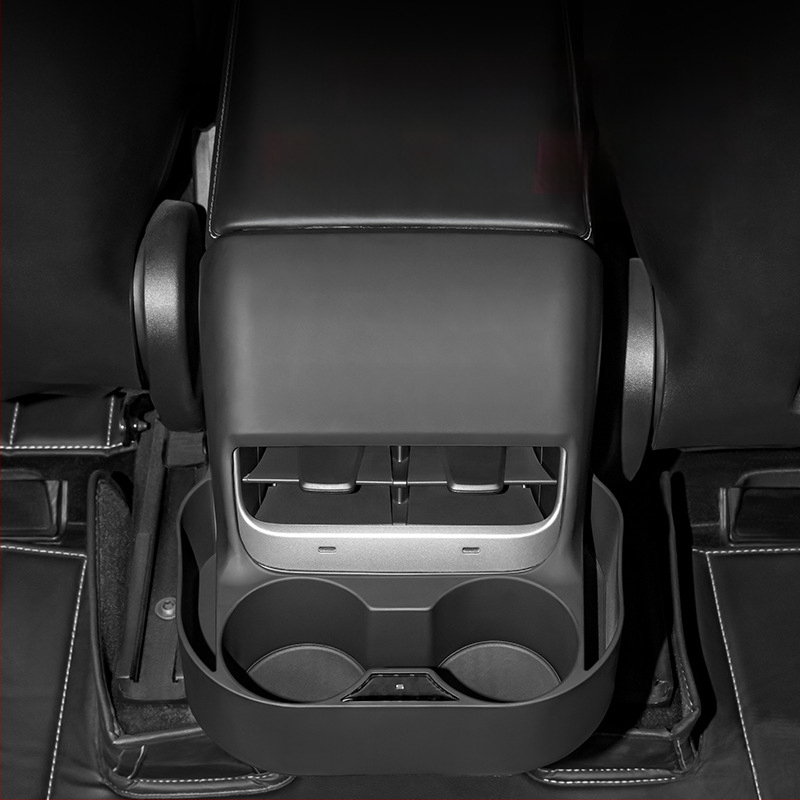 Kingsmith plastikinis puodelio laikiklis užpakaliniam oro išėjimui Tesla Model 3 / Model Y – vidinė modifikacija, licencijuotas privatinis ženklas