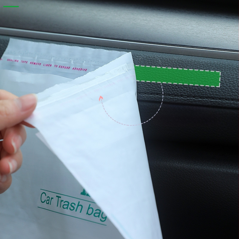 Automobilio šiukšlių maišelis, savarankiškai stovintis, vienkartinis, PE, plokščios burnos, 20 vnt dėžutėje