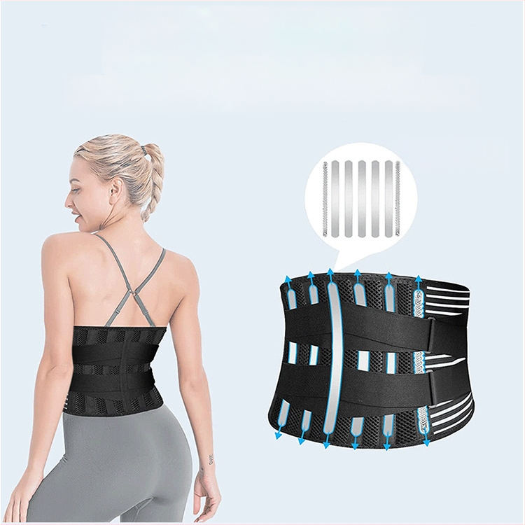 Juosmens diržas su plieno plokštės atrama, kvėpuojanti tinklelio medžiaga, dviguba suspaudimo funkcija, universalus krepšiniui ir fitnesui