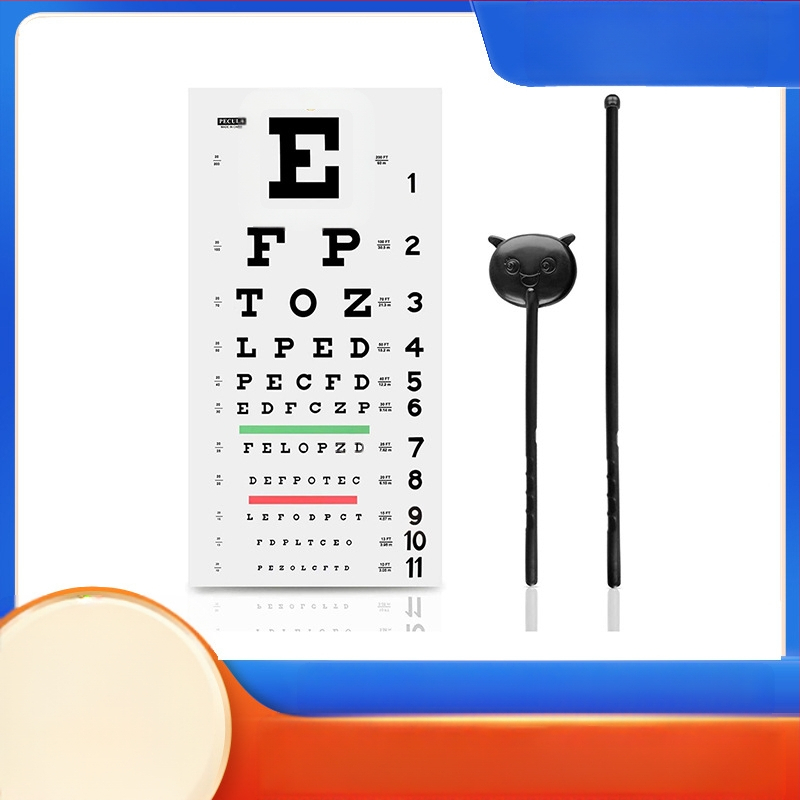 Визуална таблица за домашно ползване за деца, Е-чарт и С-тип дизайн, карикатурна илюстрация, тестова таблица за зрение, персонализирана
