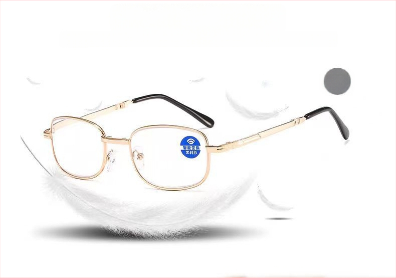 Čítacie okuliare s celým kovovým rámom a šošovkami z živice, štýl box-frame