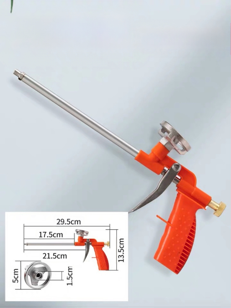 Όπλο σφράγισης πολυουρεθανικού αφρού για πόρτες και παράθυρα – μακρύ, εύκολο στον καθαρισμό; Υλικό: πλαστικό/μέταλλο; Εφαρμογή: σφράγιση