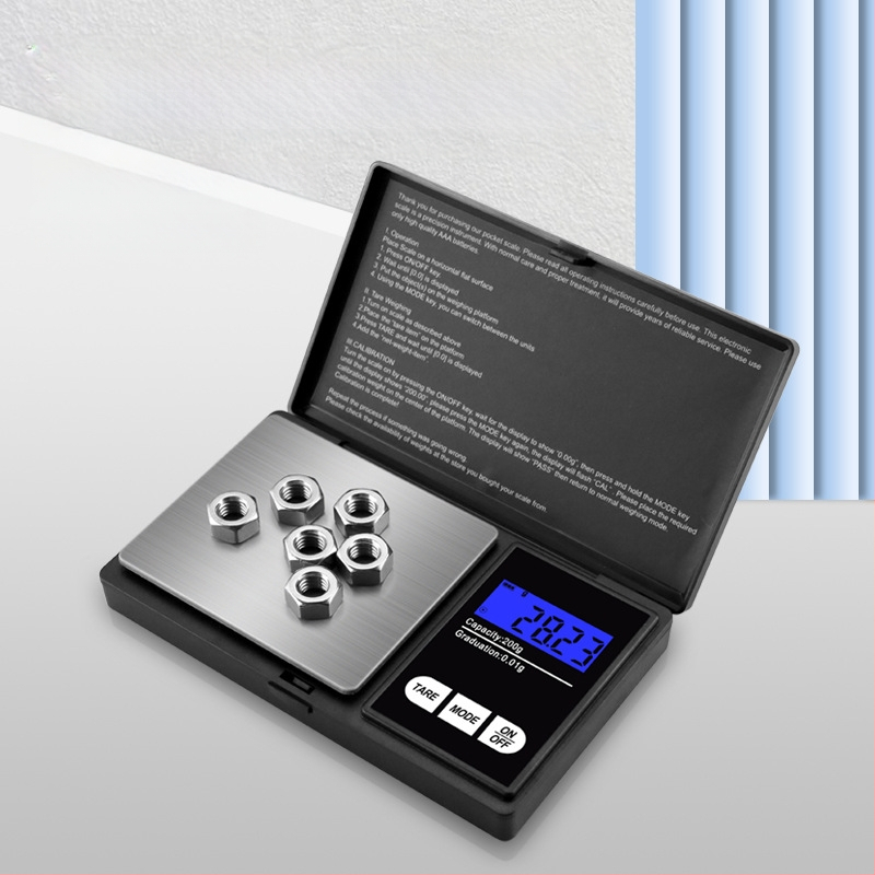 CHANGXIE CX-258 Skaitmeninės juvelyrinių papuošalų svarstyklės, kompaktiškos ir nešiojamos, aukšta tikslumas, matavimo diapazonas 0,05–500 g, maitinimas 2x AAA, skirti papuošalams