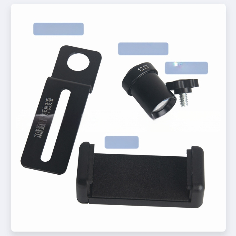 Metalo telefono klipas mikroskopui, 12,5× okuliaras mikroskopinei stebėjimui