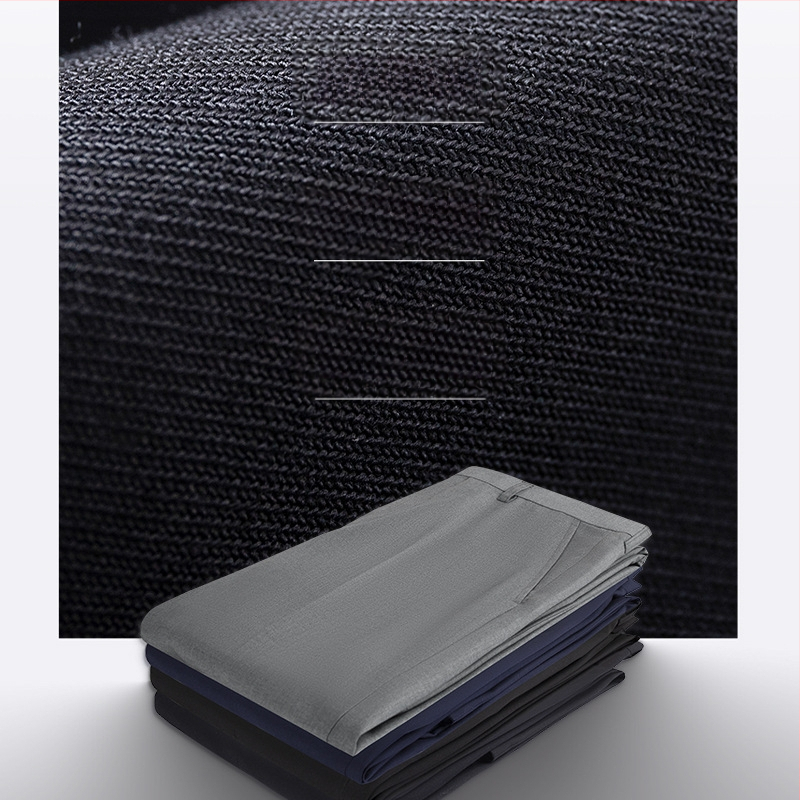 Unisex poslovne hlače, ravni kroj, poliester smjesa, bez glačanja, pogodne za posao, četiri sezone, s dekorativnim gumbima