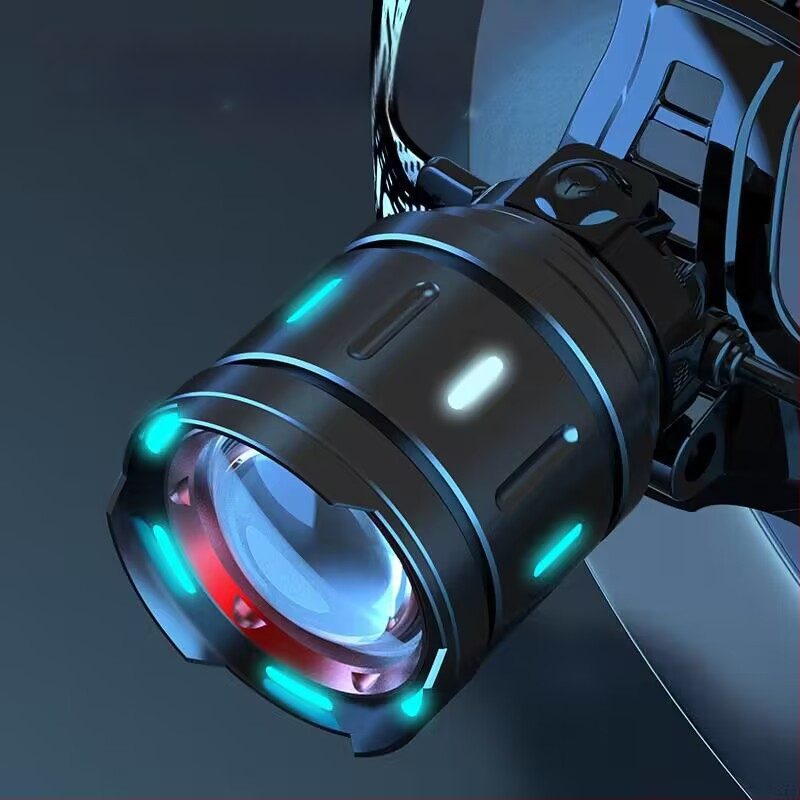 LED čelna svjetiljka s 360° rotacijom, 25W, domet >500 m, ručni pogon, baterija 1200 mAh, aluminijsko kućište