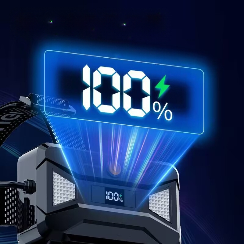 LED čelna svjetiljka s 360° rotacijom, 25W, domet >500 m, ručni pogon, baterija 1200 mAh, aluminijsko kućište