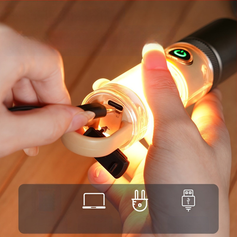 LED фенерче с оптично увеличение, презареждаемo, 10W, до 500 м обхват, с кука