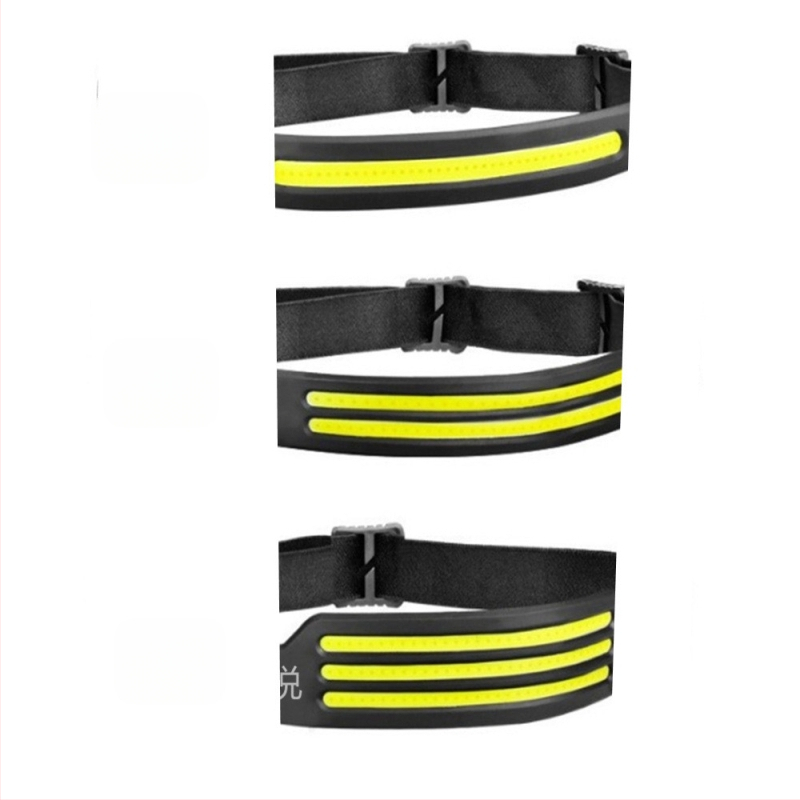 Silikoninis COB galvos žibintu su USB įkrovimu, 10W, baterija 500–1200 mAh, vandeniui atsparus, skirta lauko bėgimui