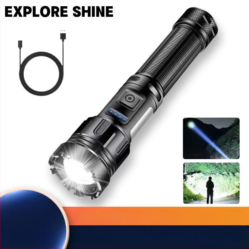 Rankinis LED žibintas su COB šoniniu apšvietimu, 1000 lm, Type-C įkrovimas, IP44