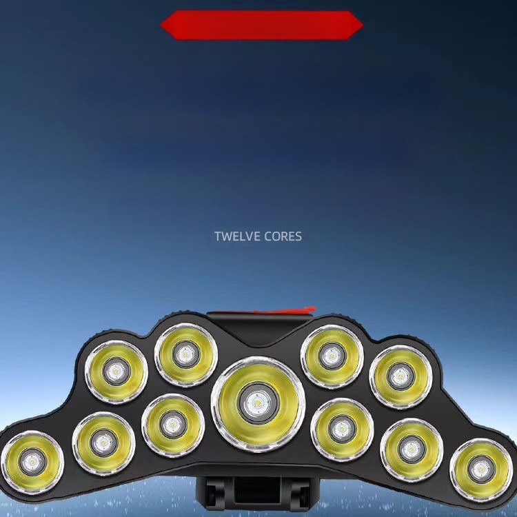 LED galvos žibintas USB įkraunamas, 200 m veikimo atstumas, atsparus vandeniui, 113 g