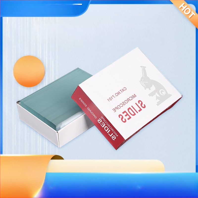 Микроскопски слайд 7101 — frosted, водно полирани ръбове; марка Mingsheng; произход Jiangsu